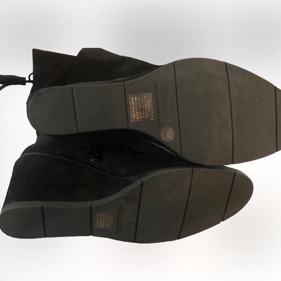 NWOT Antonio Melani Maesyn Tall Suede Wedge Boots with Tassels Size 9 - Picture 9 of 9